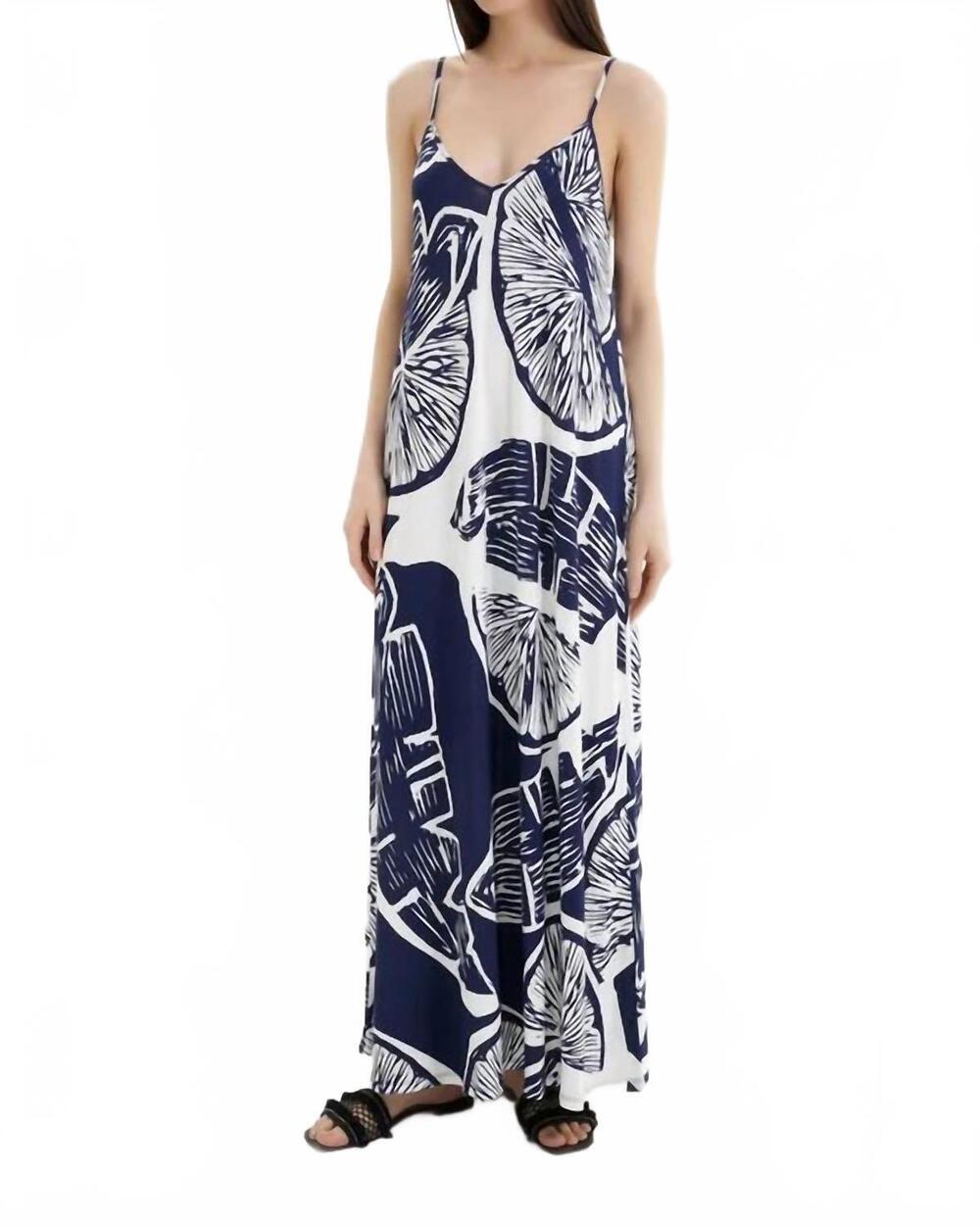 NEW ANTIGEL long beach dress in cocktail marine